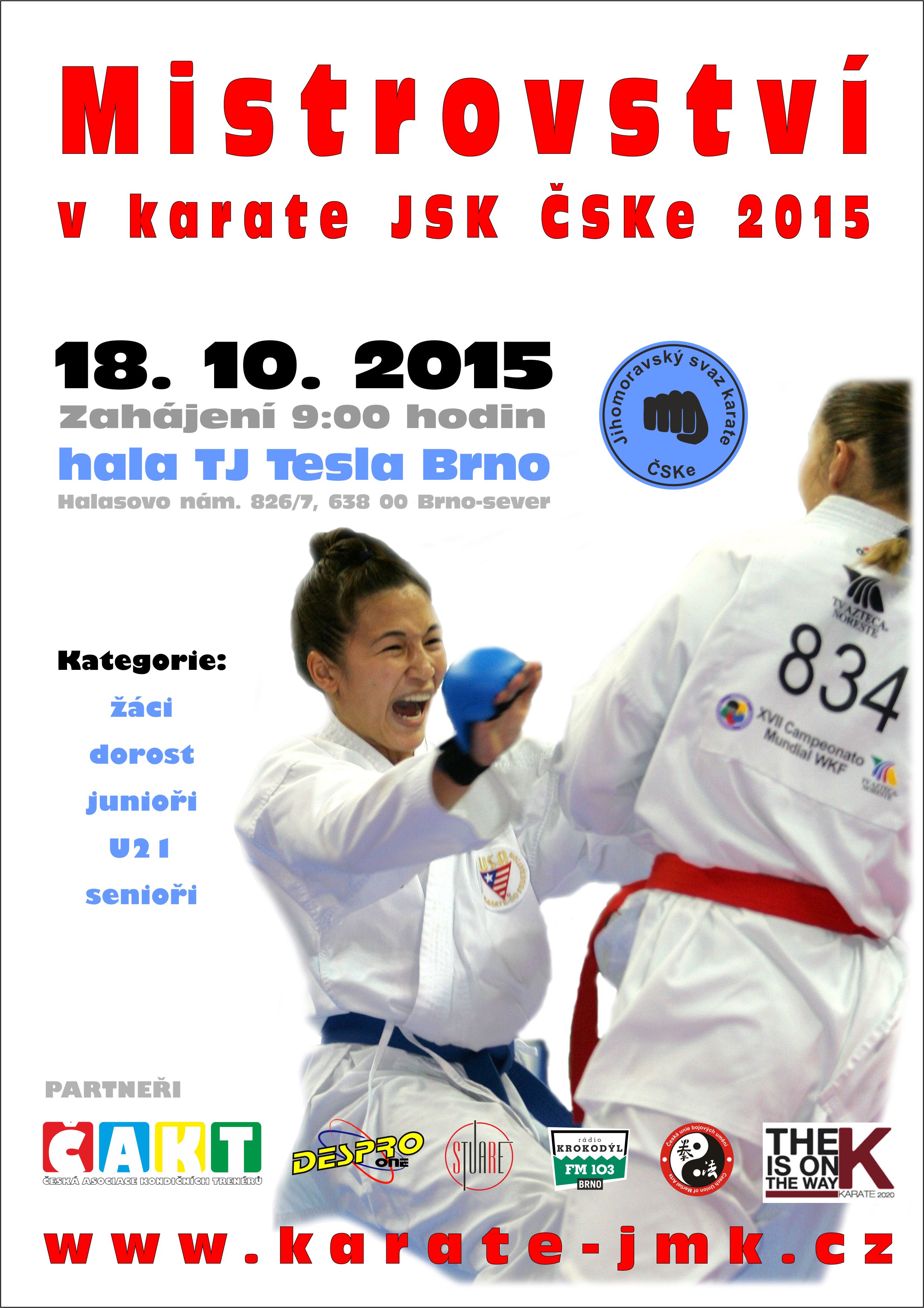 Plakát v Mistrovství JMK v karate JSK ČSKe 2015- oprava